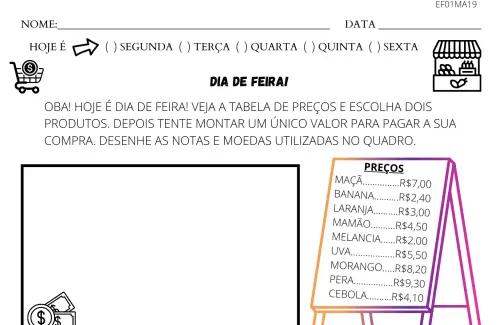 1º ano sistema monetário